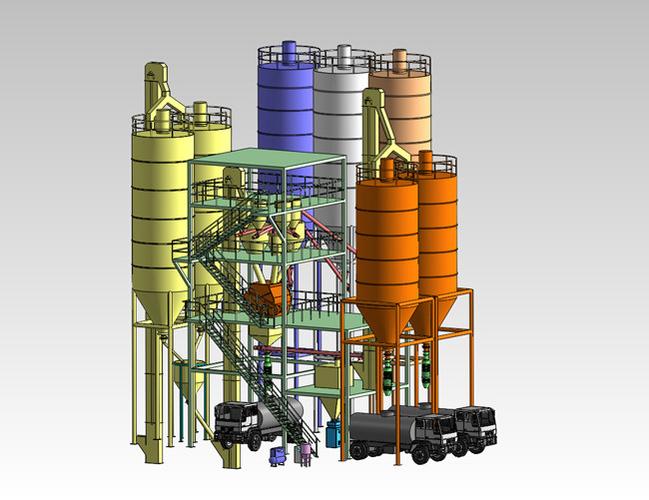 干粉砂浆生产线-aq-c1全自动型普通干混砂浆生产线_产品详情